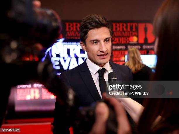 Mitch Evans is interviewed on the Diamond red carpet ahead of the BRITS official aftershow party, in partnership with Tempus Magazine, at the...