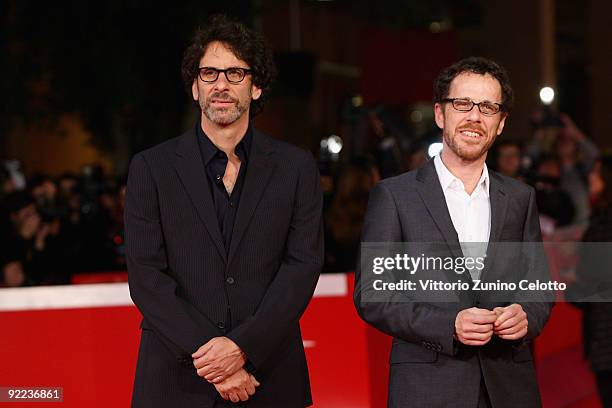 Directors Joel Coen and Ethan Coen attend the "A Serious Man" Premiere during Day 8 of the 4th International Rome Film Festival held at the...