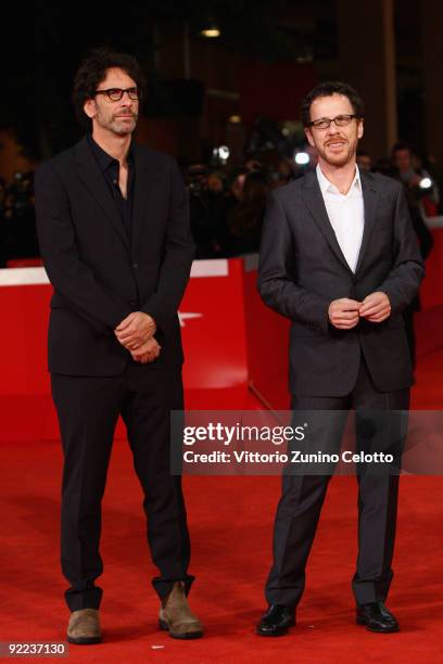 Directors Joel Coen and Ethan Coen attend the "A Serious Man" Premiere during Day 8 of the 4th International Rome Film Festival held at the...