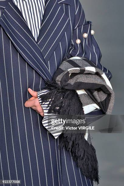 Model walks the runway at the Mother of Pearl Ready to Wear Fall/Winter 2018-2019 fashion show during London Fashion Week February 2018 on February...