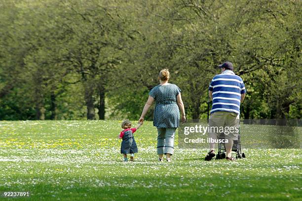 familie im park - dick stock-fotos und bilder