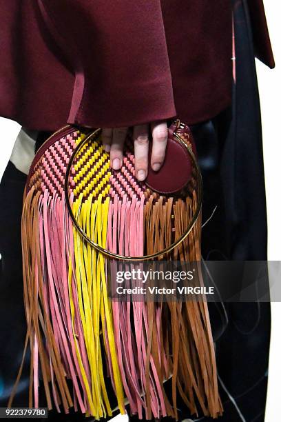 Model walks the runway at the Roksanda Ready to Wear Fall/Winter 2018-2019 fashion show during London Fashion Week February 2018 on February 19, 2018...