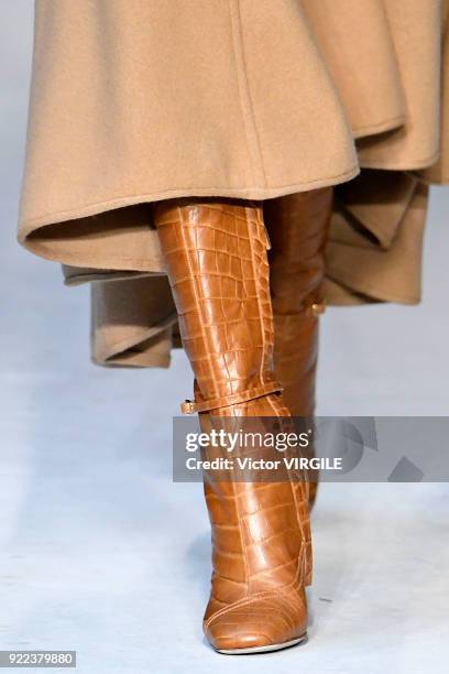 Model walks the runway at the Roksanda Ready to Wear Fall/Winter 2018-2019 fashion show during London Fashion Week February 2018 on February 19, 2018...
