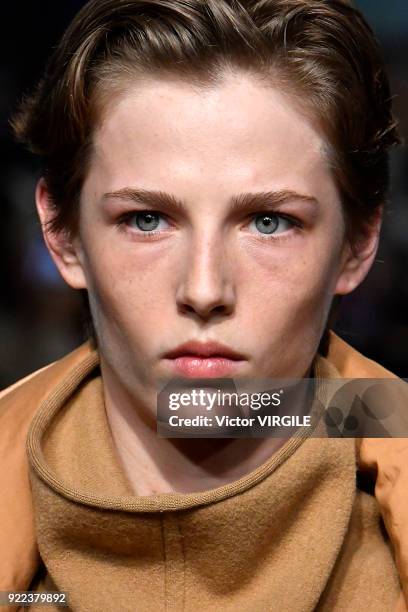 Model walks the runway at the Roksanda Ready to Wear Fall/Winter 2018-2019 fashion show during London Fashion Week February 2018 on February 19, 2018...