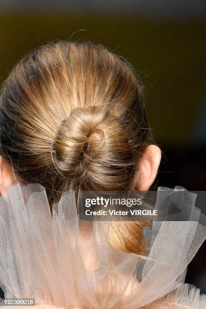 Model walks the runway at the Roksanda Ready to Wear Fall/Winter 2018-2019 fashion show during London Fashion Week February 2018 on February 19, 2018...