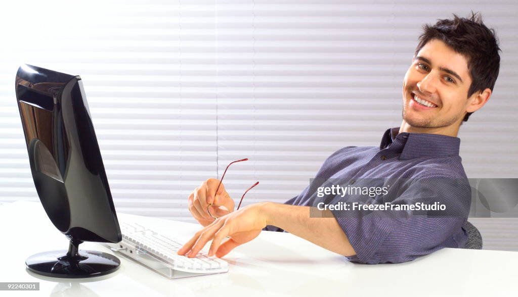Young professional im computer