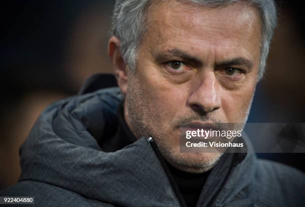 Manchester United Head Coach Jose Mourinho before the Emirates FA Cup Fifth Round match between Huddersfield Town and Manchester United at the...