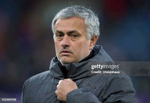 Manchester United Head Coach Jose Mourinho before the Emirates FA Cup Fifth Round match between Huddersfield Town and Manchester United at the...