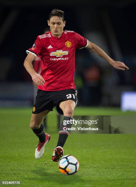 Nemanja Matic of Manchester United in action during the FA Cup Fifth Round match between Huddersfield Town and Manchester United at the Kirklees...