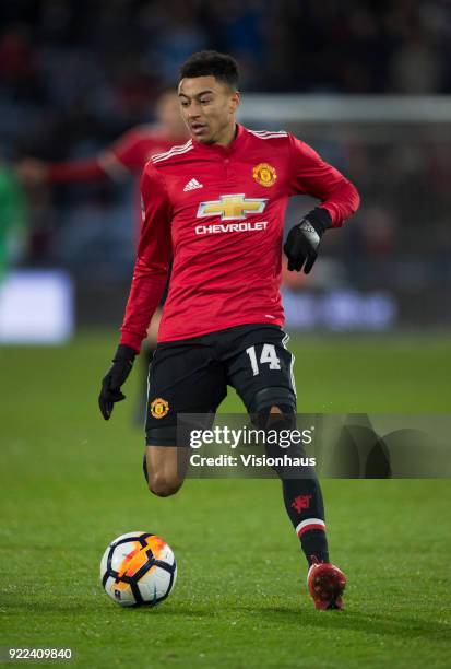 Jesse Lingard of Manchester United in action during the FA Cup Fifth Round match between Huddersfield Town and Manchester United at the Kirklees...