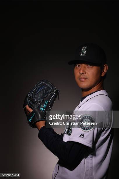 Pitcher Hisashi Iwakuma of the Seattle Mariners poses for a portrait during photo day at Peoria Stadium on February 21, 2018 in Peoria, Arizona.