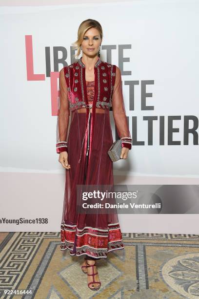 Martina Colombari attends 'Grazia Scandal' party during Milan Fashion Week Fall/Winter 2018/19 on February 21, 2018 in Milan, Italy.