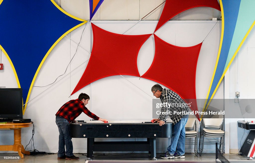 Brendan Young, who has intellectual disabilities, doing activities at the STRIVE program