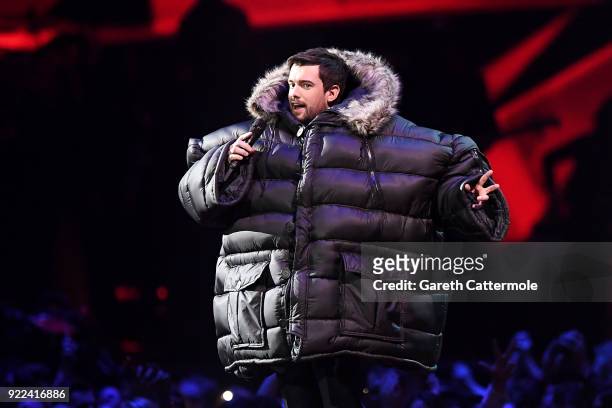Presenter Jack Whitehall hosts The BRIT Awards 2018 held at The O2 Arena on February 21, 2018 in London, England.