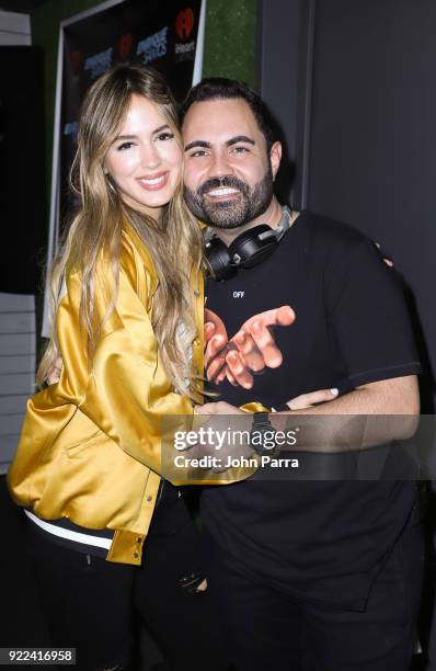 Shannon de Lima and Enrique Santos are seen The Enrique Santos Show At I Heart Latino Studio on February 21, 2018 in Miramar, Florida.