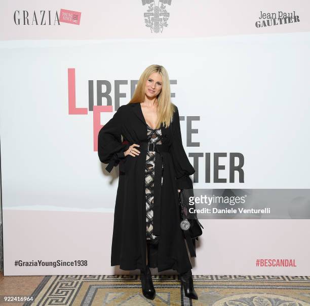 Michelle Hunziker attends 'Grazia Scandal' party during Milan Fashion Week Fall/Winter 2018/19 on February 21, 2018 in Milan, Italy.