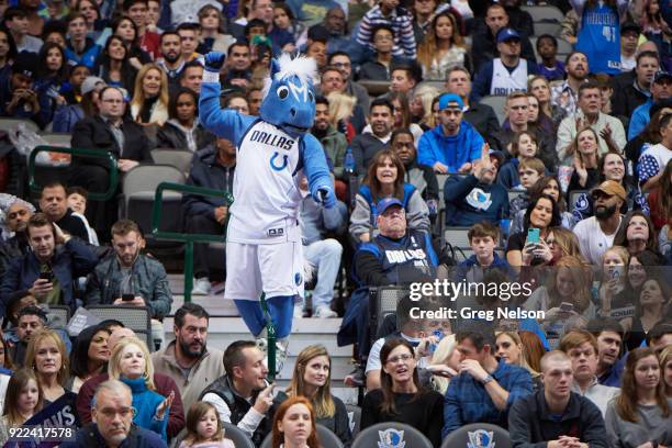 Dallas Mavericks mascot Champ in stands during game vs Los Angeles Lakers at American Airlines Center. Dallas, TX 2/10/2018 CREDIT: Greg Nelson