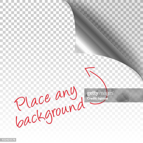 ilustraciones, imágenes clip art, dibujos animados e iconos de stock de esquina de la página de plata rizado con sombra sobre fondo transparente - hoja de aluminio