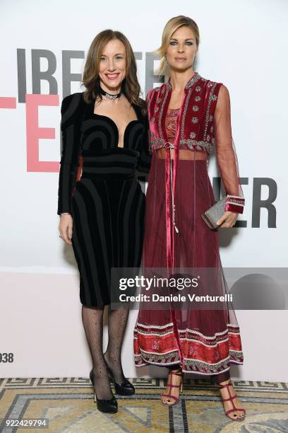 Silvia Grilli and Martina Colombari attend 'Grazia Scandal' party during Milan Fashion Week Fall/Winter 2018/19 on February 21, 2018 in Milan, Italy.