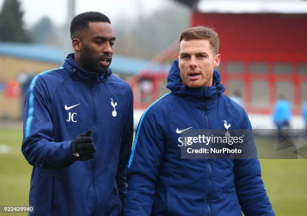 Under-23 Assistant Coach - Justin Cochrane and Scott Parker Under-18 Coach Tottenham Hotspur during UEFA Youth League - Round 16 - match between...