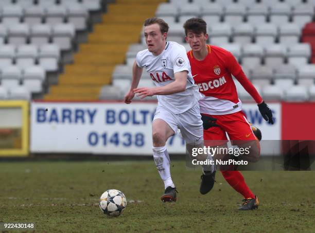 Oliver Skipp of Tottenham Hotspur U19s during UEFA Youth League - Round 16 - match between Tottenham Hotspur U19s and AS Monaco U19s at Lamex...