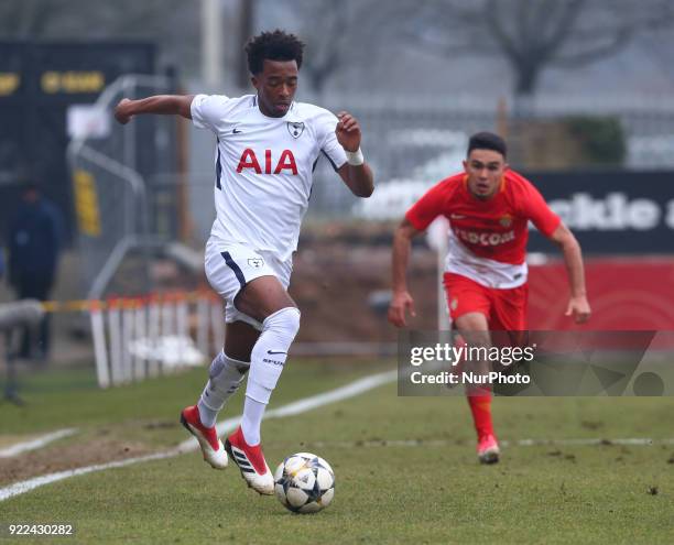 Tashan Oakley-Boothe of Tottenham Hotspur U19s during UEFA Youth League - Round 16 - match between Tottenham Hotspur U19s and AS Monaco U19s at Lamex...