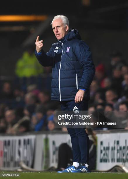 Ipswich Town manager Mick McCarthy during the Sky Bet Championship match at Portman Road, Ipswich.