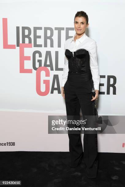 Elisabetta Canalis attends 'Grazia Scandal' party during Milan Fashion Week Fall/Winter 2018/19 on February 21, 2018 in Milan, Italy.