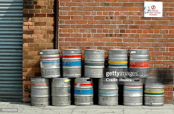 colored beer barrel outside a pub - keg stock pictures, royalty-free photos & images