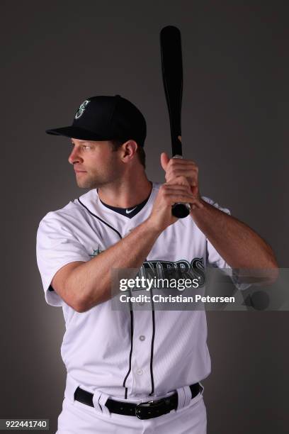 Kirk Nieuwenhuis of the Seattle Mariners poses for a portrait during photo day at Peoria Stadium on February 21, 2018 in Peoria, Arizona.