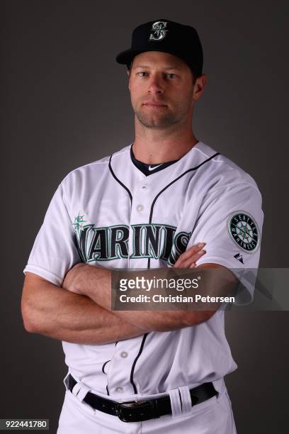 Kirk Nieuwenhuis of the Seattle Mariners poses for a portrait during photo day at Peoria Stadium on February 21, 2018 in Peoria, Arizona.