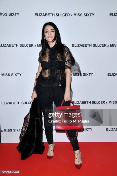 Gilda Koral Flora attends ELIZABETH SULCER X MISS SIXTY on February 21, 2018 in Milan, Italy.