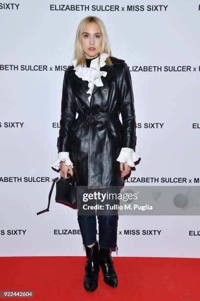 Michela D'Angelo attends ELIZABETH SULCER X MISS SIXTY on February 21, 2018 in Milan, Italy.