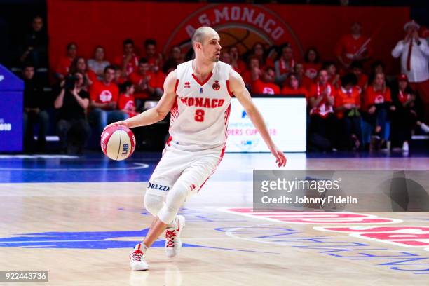 Sergii Gladyr of Monaco during the Final Leaders Cup match between Le Mans and Monaco at Disneyland Resort Paris on February 18, 2018 in Paris,...