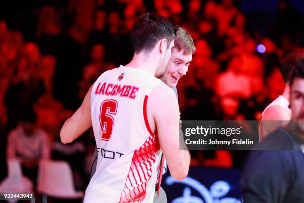 Paul Lacombe and Oleksiy Yefimov executif director during the Final Leaders Cup match between Le Mans and Monaco at Disneyland Resort Paris on...