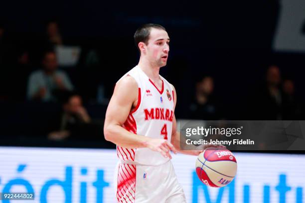 Aaron Craft of Monaco during the Final Leaders Cup match between Le Mans and Monaco at Disneyland Resort Paris on February 18, 2018 in Paris, France.
