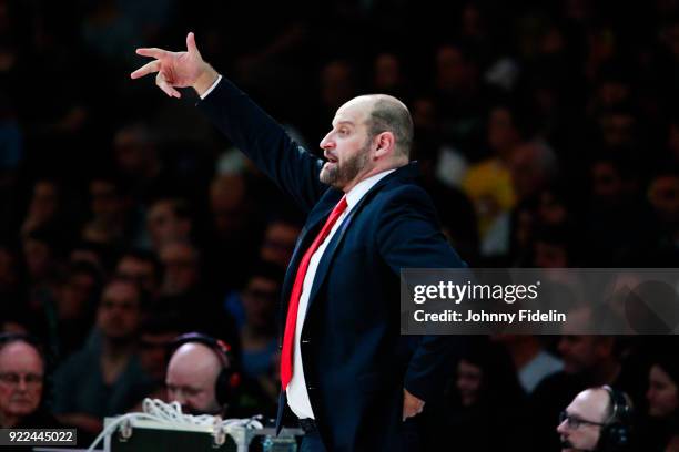 Zvezdan Mitrovic head coach of Monaco during the Final Leaders Cup match between Le Mans and Monaco at Disneyland Resort Paris on February 18, 2018...