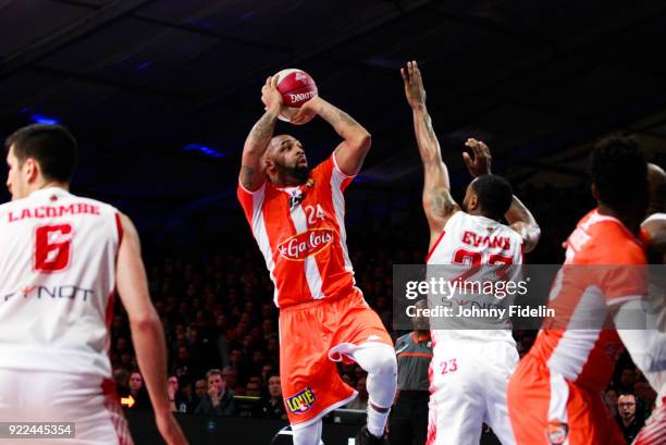 Romeo Travis of Le Mans during the Final Leaders Cup match between Le Mans and Monaco at Disneyland Resort Paris on February 18, 2018 in Paris,...