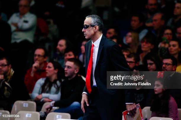 Olivier Basset assistant coach of Monaco during the Final Leaders Cup match between Le Mans and Monaco at Disneyland Resort Paris on February 18,...