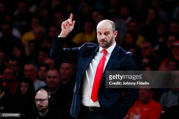 Zvezdan Mitrovic head coach of Monaco during the Final Leaders Cup match between Le Mans and Monaco at Disneyland Resort Paris on February 18, 2018...
