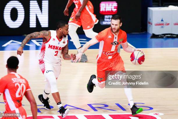 Cooper of Monaco and Antoine Eito of Le Mans during the Final Leaders Cup match between Le Mans and Monaco at Disneyland Resort Paris on February 18,...