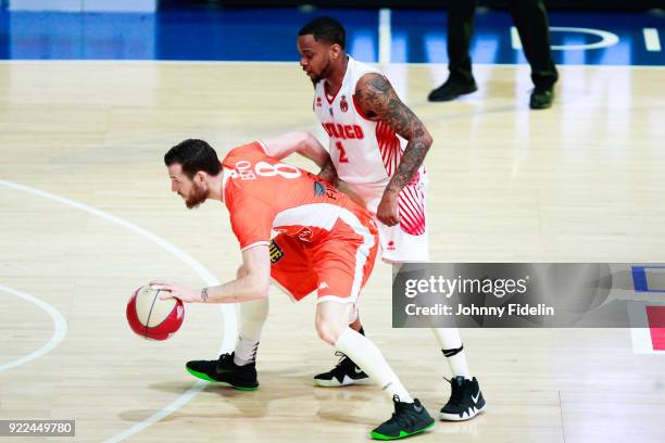 Cooper of Monaco and Antoine Eito of Le Mans during the Final Leaders Cup match between Le Mans and Monaco at Disneyland Resort Paris on February 18,...