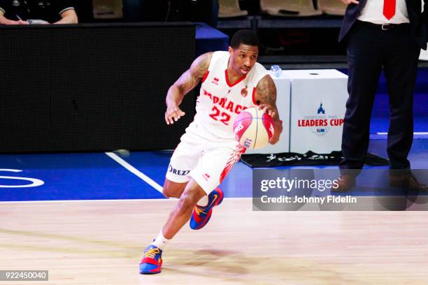 Gerald Robinson of Monaco during the Final Leaders Cup match between Le Mans and Monaco at Disneyland Resort Paris on February 18, 2018 in Paris,...