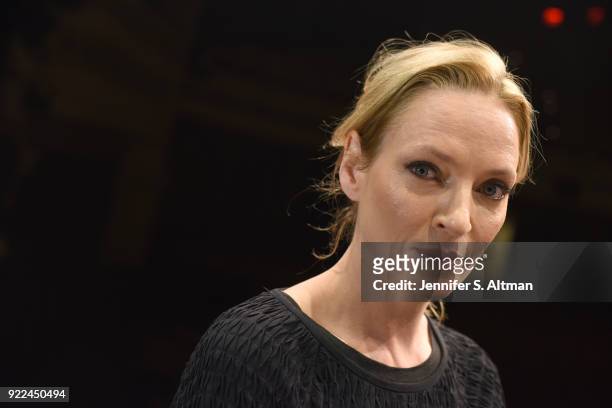 Actress Uma Thurman is photographed for Boston Globe on November 17, 2017 in New York City.