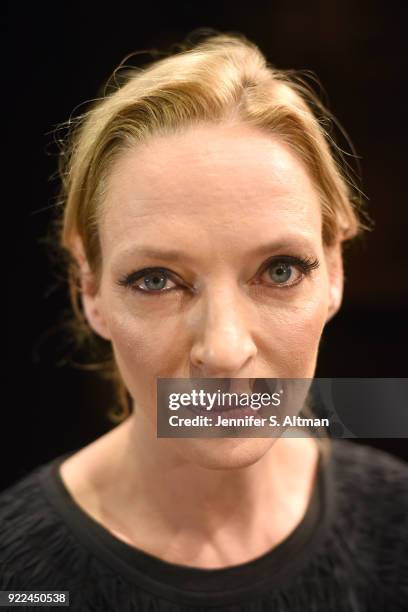 Actress Uma Thurman is photographed for Boston Globe on November 17, 2017 in New York City.