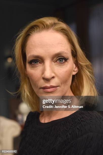 Actress Uma Thurman is photographed for Boston Globe on November 17, 2017 in New York City.