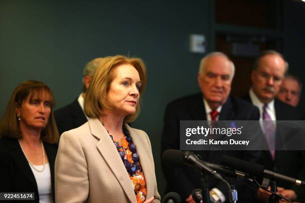 Seattle Mayor Jenny A. Durkan, and former U.S. Attorney speaks at apress conference on the investigation into the murder of federal prosecutor Tom...