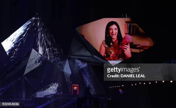 New Zealand singer-songwriter Ella Marija Lani Yelich-O'Connor, known as Lorde, appears onvideo-link to accept the award for International female...