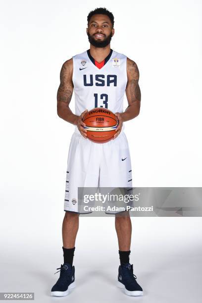 Xavier Silas of Team USA poses for a portrait on February 20, 2018 at the LA Clippers Training Center in Playa Vista, California. NOTE TO USER: User...