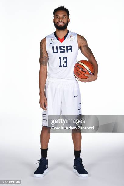 Xavier Silas of Team USA poses for a portrait on February 20, 2018 at the LA Clippers Training Center in Playa Vista, California. NOTE TO USER: User...
